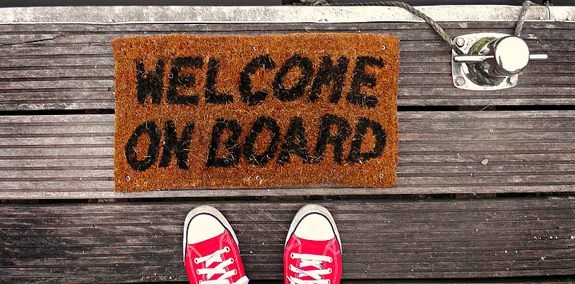 Pelfut amb la frase Welcome on board
